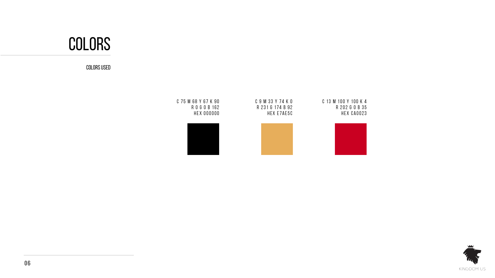 Colour palette, as delivered in the manual