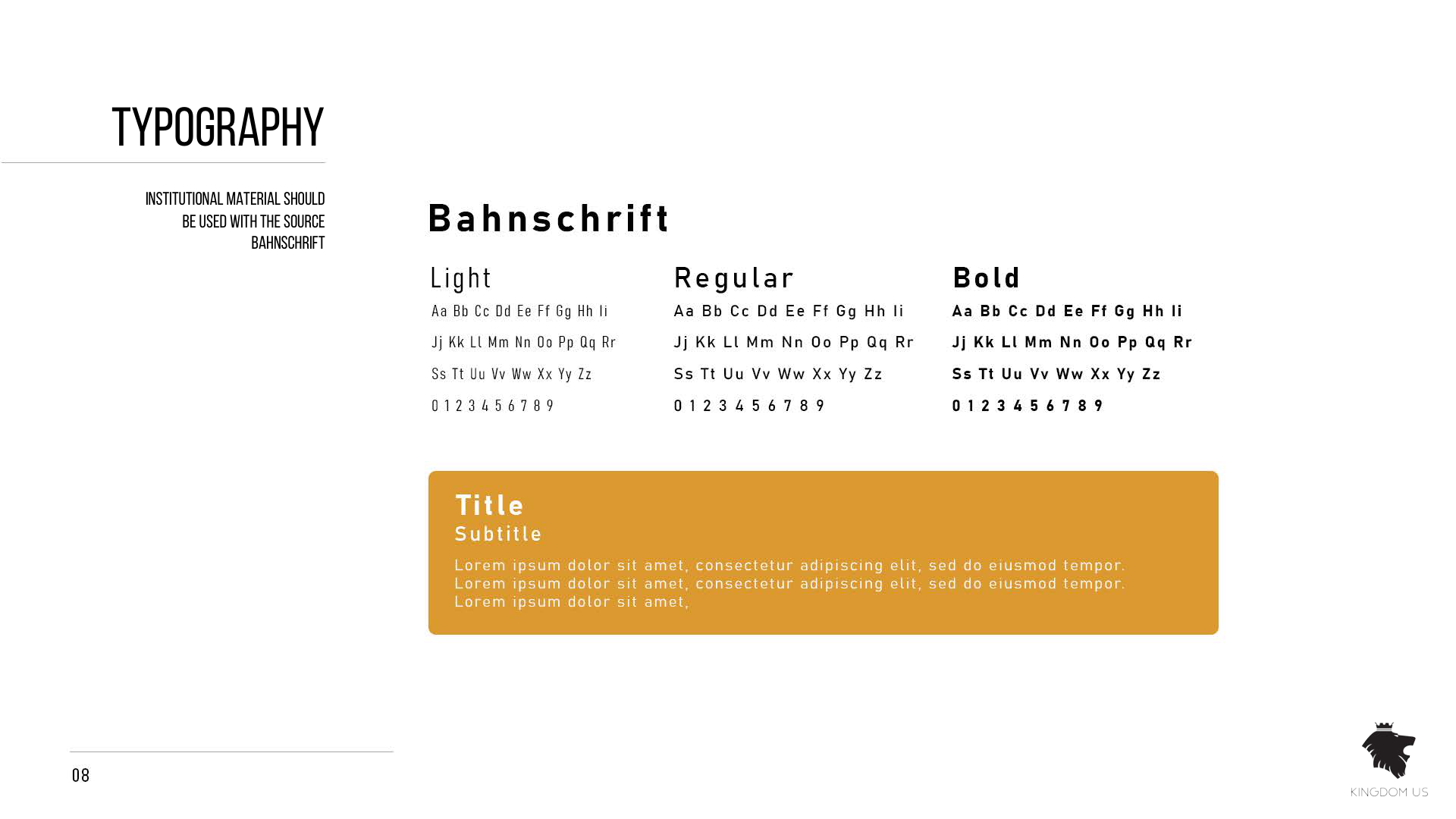 Typography specimen